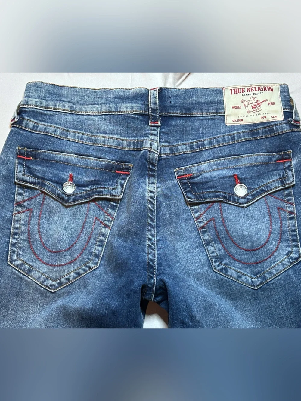 True Religion Men's Faded Blue Relaxed Straight Jeans
